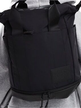 The North Face Black Tote-Style Backpack with Zippered Base